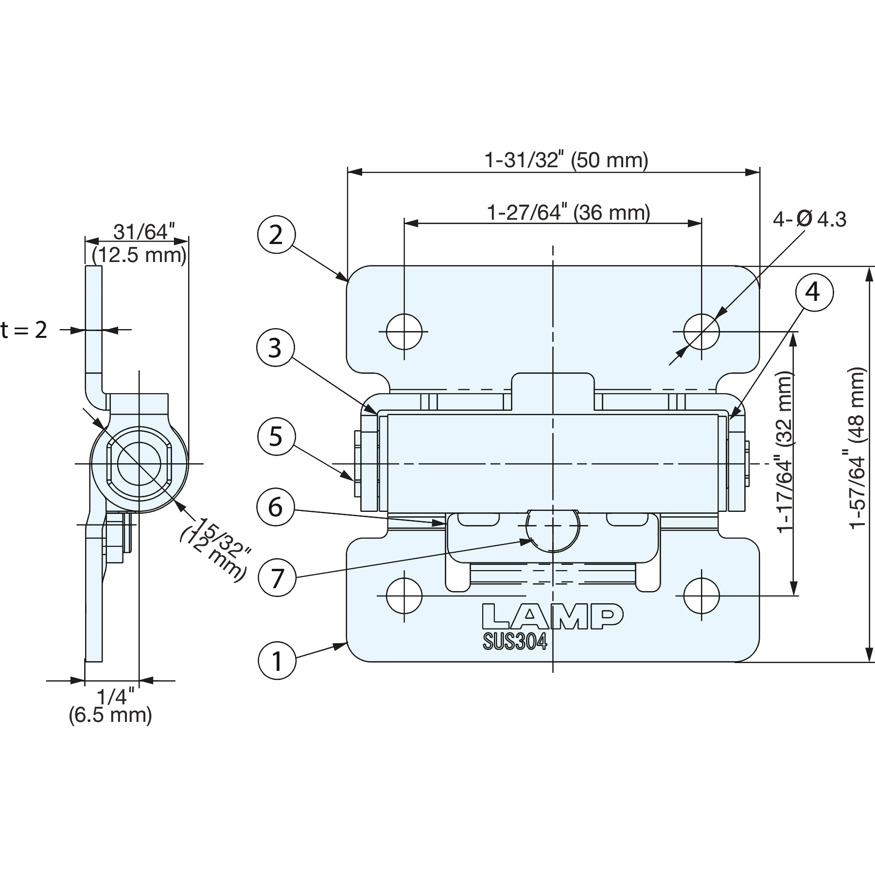 Friction Hinge 26.5 lbs/in Torque 1 Leaf Height 2-5/8 Open Width Sugatsune HG-TA30R 1 Leaf Height Right Hand 430 Stainless Steel 2-5/8 Open Width Pack of 1 Friction Hinge 26.5 lbs/in Torque 1 Leaf Height 2-5/8 Open Width Sugatsune HG-TA30R 1 Leaf Height Right Hand 430 Stainless Steel 2-5/8 Open Width Pack of 1