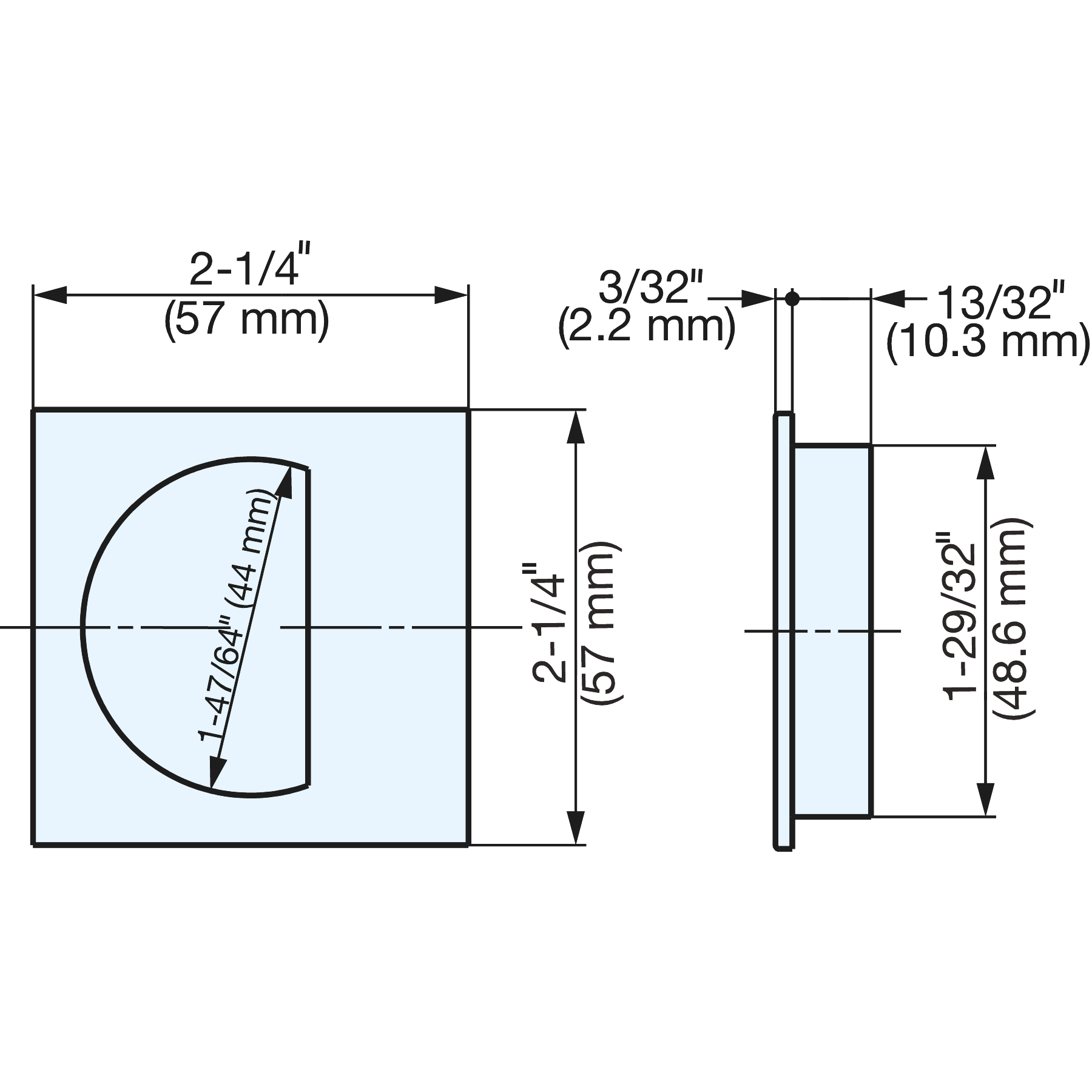 Steel Sugatsune SP-48/S SP Series Recessed Pull 57mm 2-1/4 Satin Stainless Steel Sugatsune SP-48/S SP Series Recessed Pull 57mm 2-1/4 Satin Stainless
